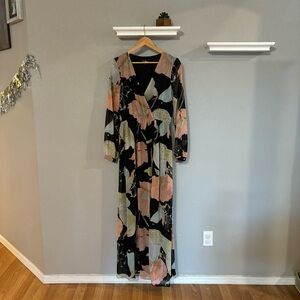 Lulus Floral Print Long Sleeve Maxi Dress